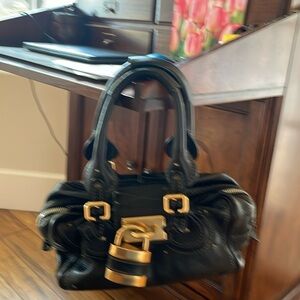 Chloe blk leather paddington.